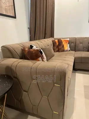 7-Seater L-Shaped Sofa with High Flex Foam and Imported Cushions