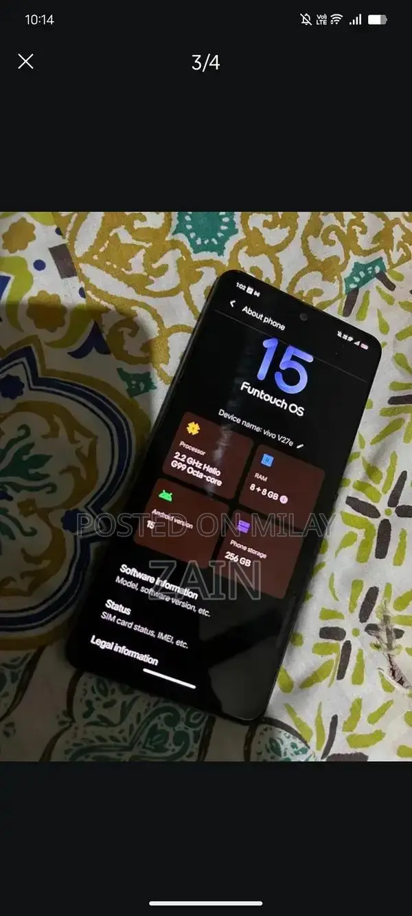 Vivo V27e Smartphone, 8GB RAM, 256GB Storage, Excellent Condition