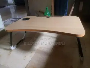 Photo - Adjustable Rolling Laptop Desk with Tilting Surface for Bed or Couch