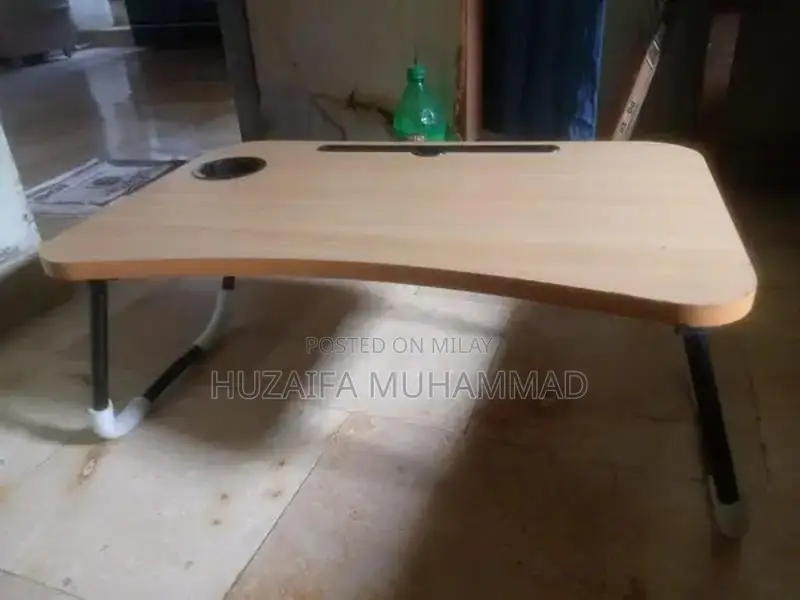 Adjustable Rolling Laptop Desk with Tilting Surface for Bed or Couch