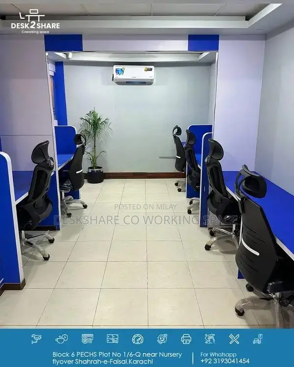 Fully-Equipped Coworking Space with Private Offices and Shared Desks