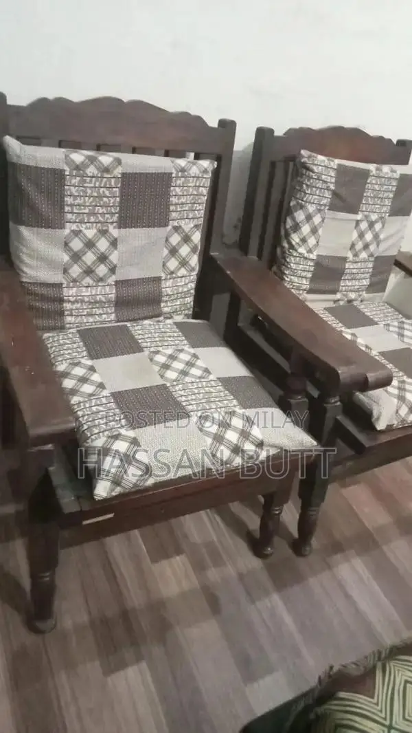 Vintage Wooden Dining Chairs with Cushions - Set of 4, Excellent Condi