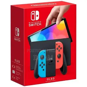 Nintendo Switch Console with Neon Blue and Red Joy-Cons