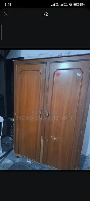 Photo - Wooden 2-Door Wardrobe Storage Cabinet with Shelves