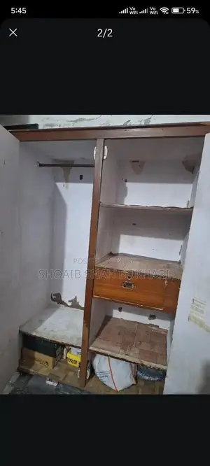 Wooden 2-Door Wardrobe Storage Cabinet with Shelves