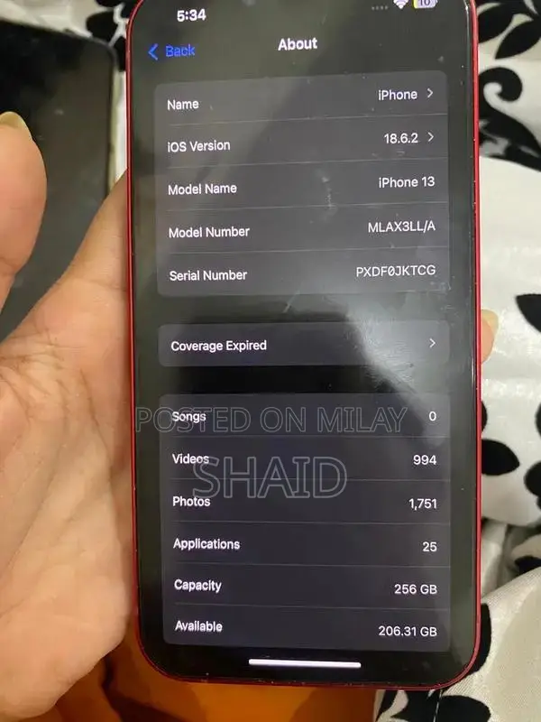 Apple iPhone 13 256GB, Excellent Condition, Full Battery Health, Face 