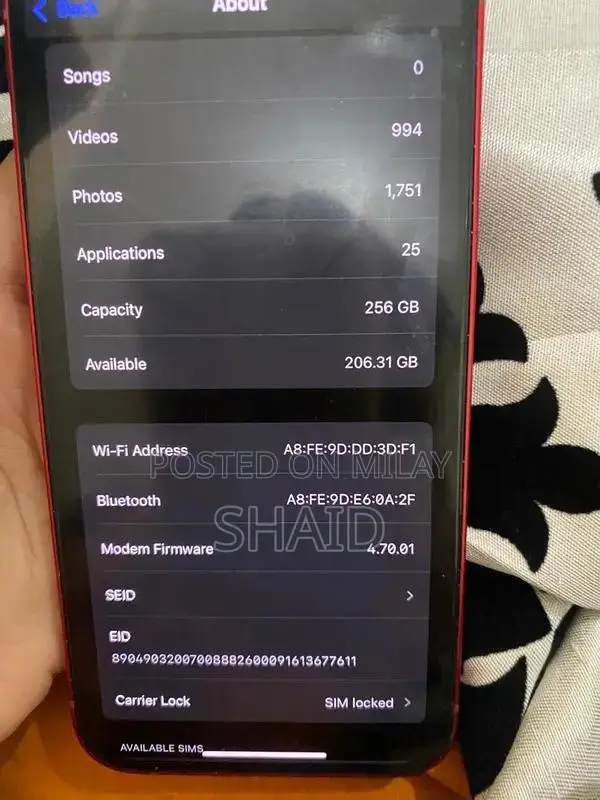 Apple iPhone 13 256GB, Excellent Condition, Full Battery Health, Face 