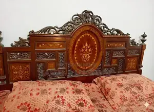 Traditional Shisham Wood Bed with Matching Side Tables