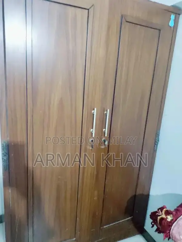 Used Wooden Wardrobe with 3 Rows - Large Size Storage Solution