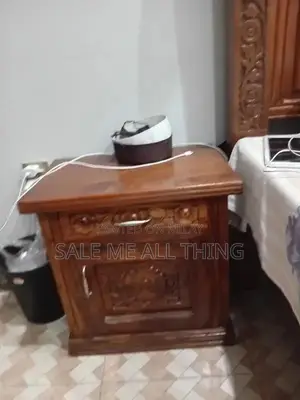 Wooden Bed with Side Table - Comfortable Sleeping Solution