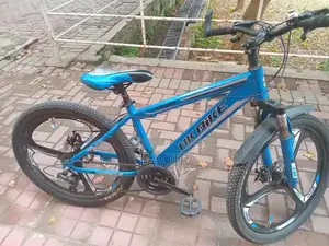 Photo - HK Mountain Bike 24-Inch Blue Bicycle with Dual Disk Brakes
