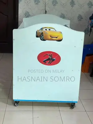 Convertible Baby Cot with Storage, Sliding Side Panel & Mattress - Exc