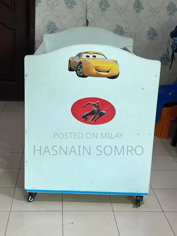 Convertible Baby Cot with Storage, Sliding Side Panel & Mattress - Exc