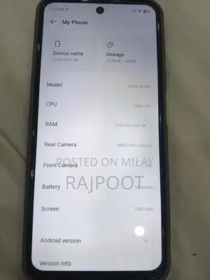 Hot 50i Smartphone 6GB RAM + 4GB Expansion 128GB Storage