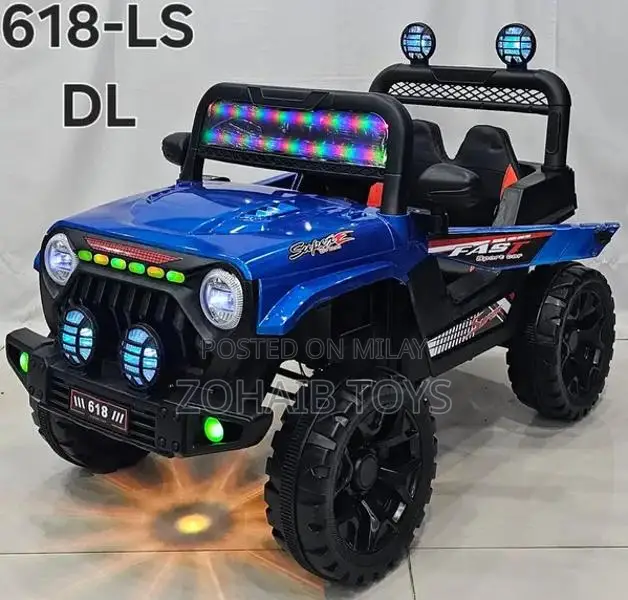 Kids Electric Ride-On Jeep with Music, Lights, Dual Motors, Remote Con