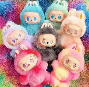 Colorful Silicone Labubu Collectible Doll - Unique Art Toy Figurine