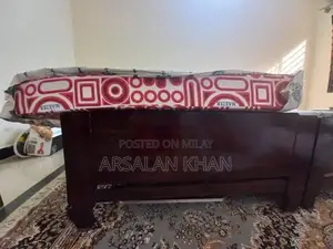 Two Single Wooden Shesham Wood Beds with Foam Mattresses