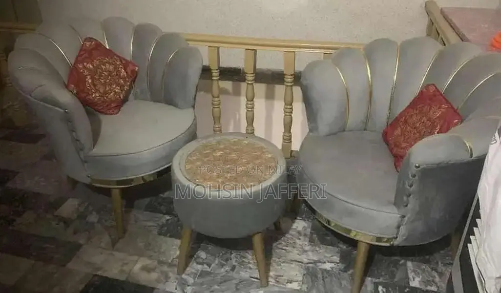 VIP Mughal Style Sofa Chairs with Round Table Set