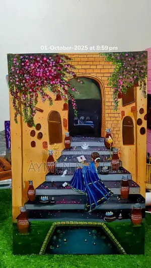 Photo - Acrylic Canvas Painting: Evening by the Steps - Home Decor Art