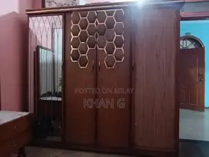 King Size Bed Frame with 4-Door Dresser