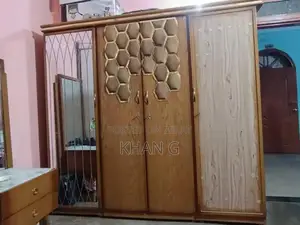 King Size Bed Frame with 4-Door Dresser