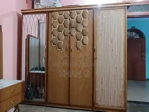 King Size Bed Frame with 4-Door Dresser