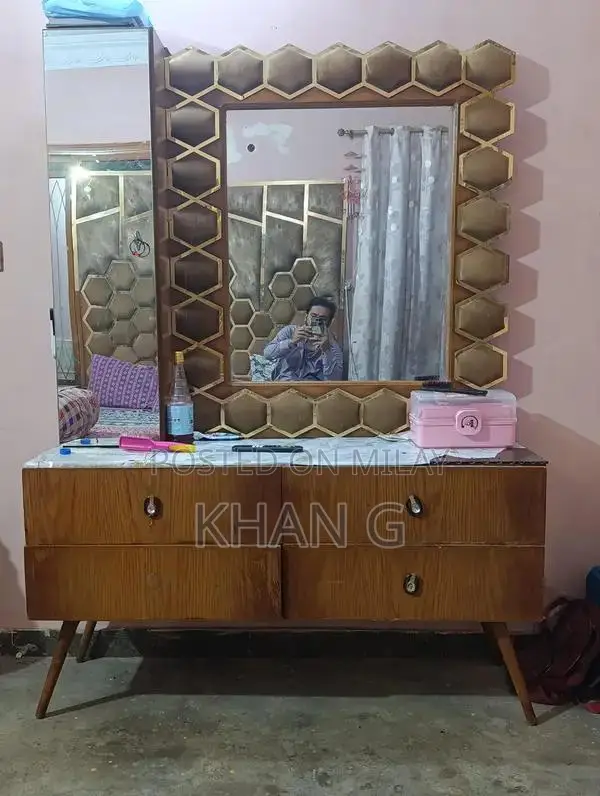 King Size Bed Frame with 4-Door Dresser