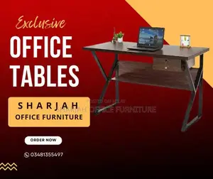 Photo - Modern Office Computer Desk with Iron Frame Workstation