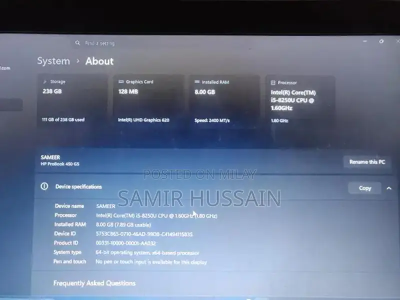 HP ProBook 450 G5 Business Laptop Core i5 8th Gen