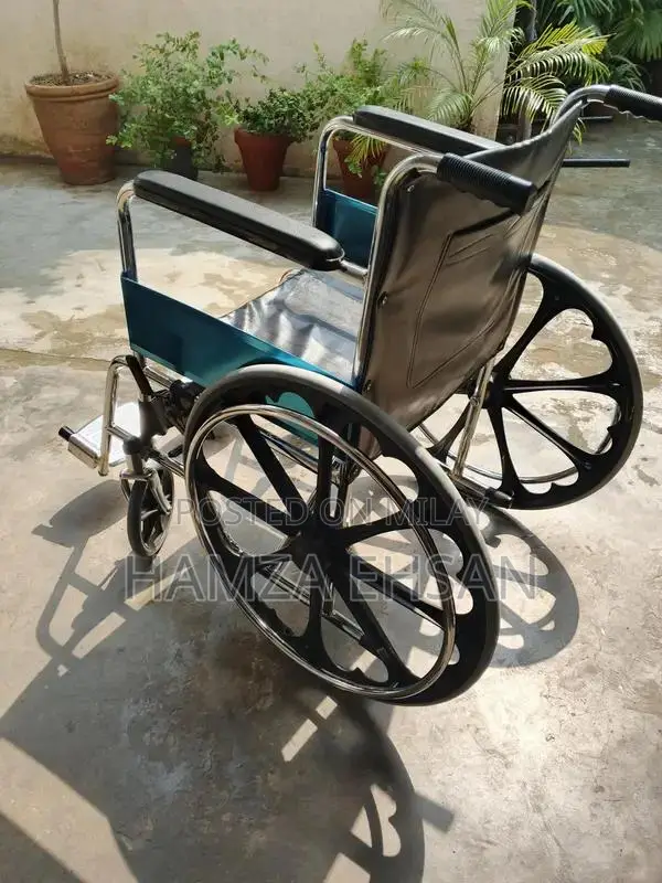 Durable Steel Wheelchair with Leather Upholstery
