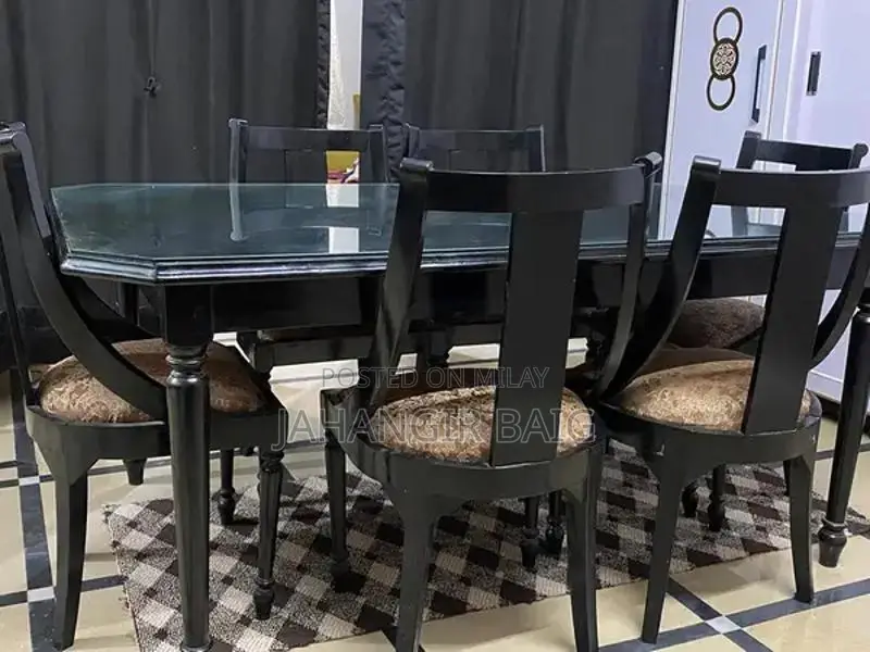 SHEESHAM WOOD DINING TABLE | 6 SEATER DINING | GLASS TOP DINING