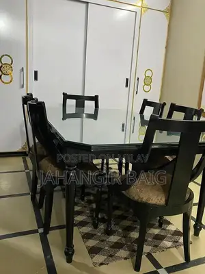 SHEESHAM WOOD DINING TABLE | 6 SEATER DINING | GLASS TOP DINING