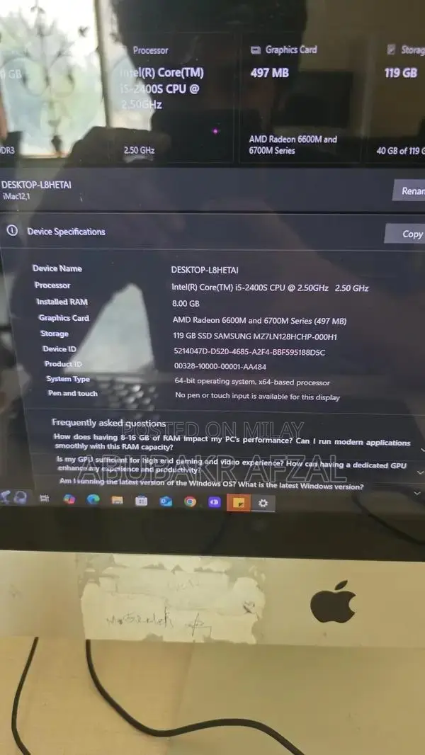 Apple iMac Core i5 Desktop Computer All-in-One