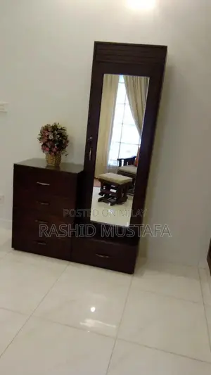 Solid Wood Single Bed Set with Mattress and Dressing Functionality