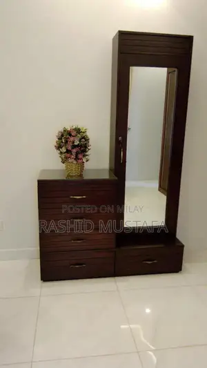 Solid Wood Single Bed Set with Mattress and Dressing Functionality