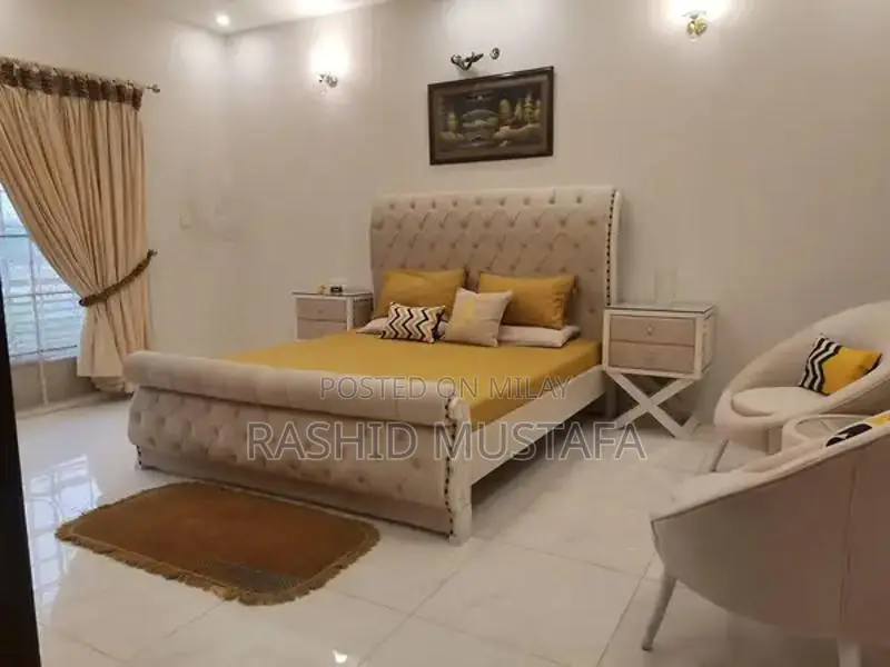 Designer Double Bed with Dressing Set and Coffee Chairs