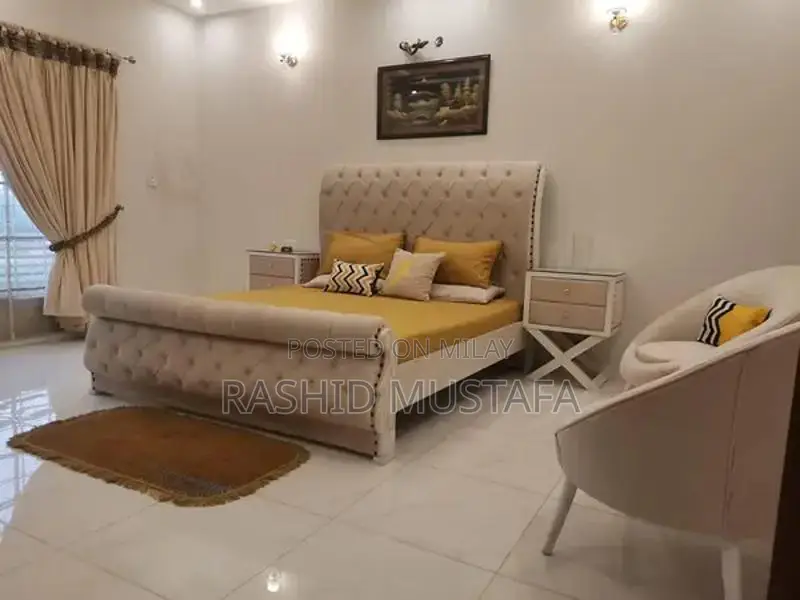 Designer Double Bed with Dressing Set and Coffee Chairs