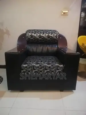 6-Seater Living Room Sofa Set with Glass Center Table