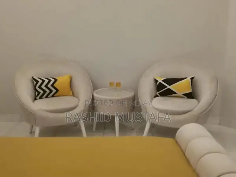 Designer Double Bed with Dressing Set and Coffee Chairs