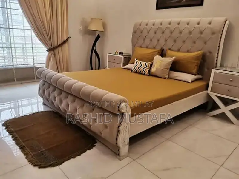 Designer Double Bed with Dressing Set and Coffee Chairs