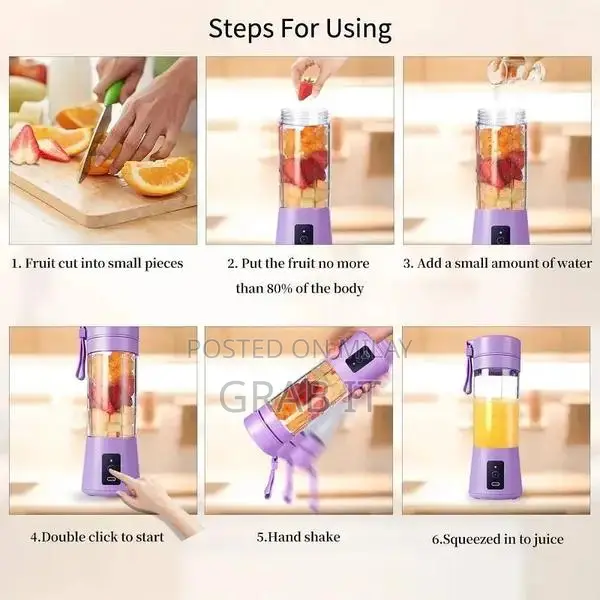 Compact 380ml Portable Mini Electric Juice Blender Bottle
