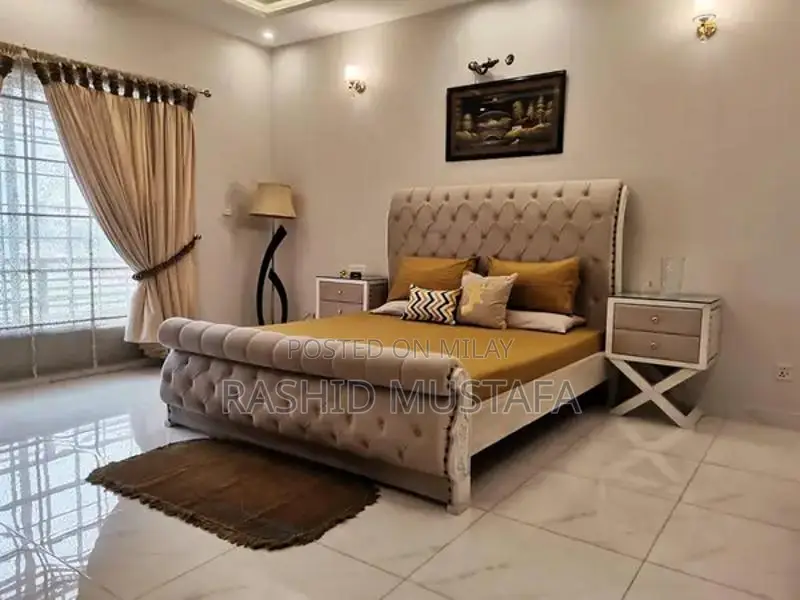 Designer Double Bed with Dressing Set and Coffee Chairs