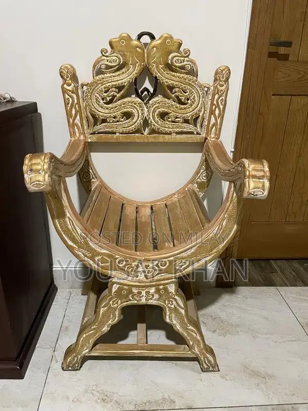 Hand Made Yellow Console Table with Mirror and Chairs