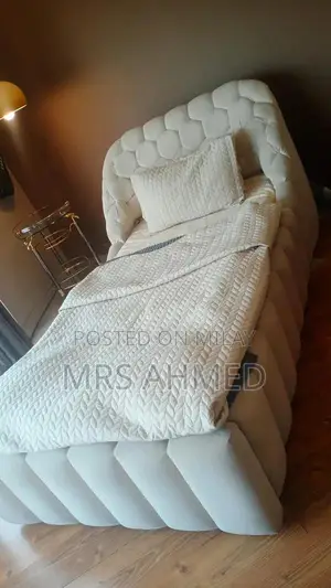 Photo - Cream Bubble Bed with Soft Fabric Upholstery