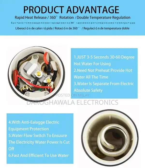 Instant Electric Water Heater Tap with Digital Temperature Display
