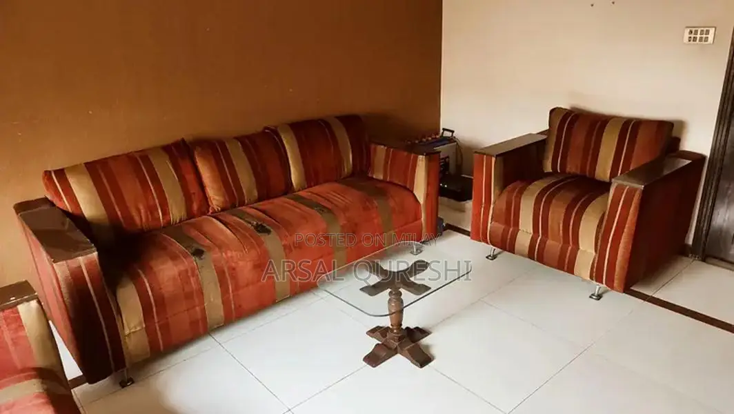 Wooden 6-Seater Living Room Sofa Set