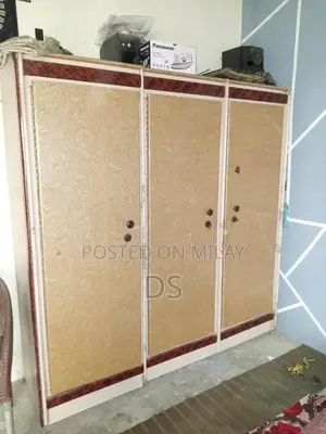 Photo - Wooden and Metal Wardrobe Cabinet Set