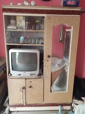 Wooden and Metal Wardrobe Cabinet Set