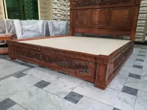 Photo - King Size Solid Wood Bed Set with Side Tables