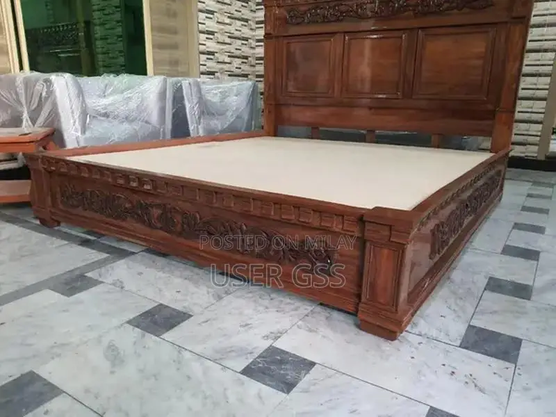 King Size Solid Wood Bed Set with Side Tables